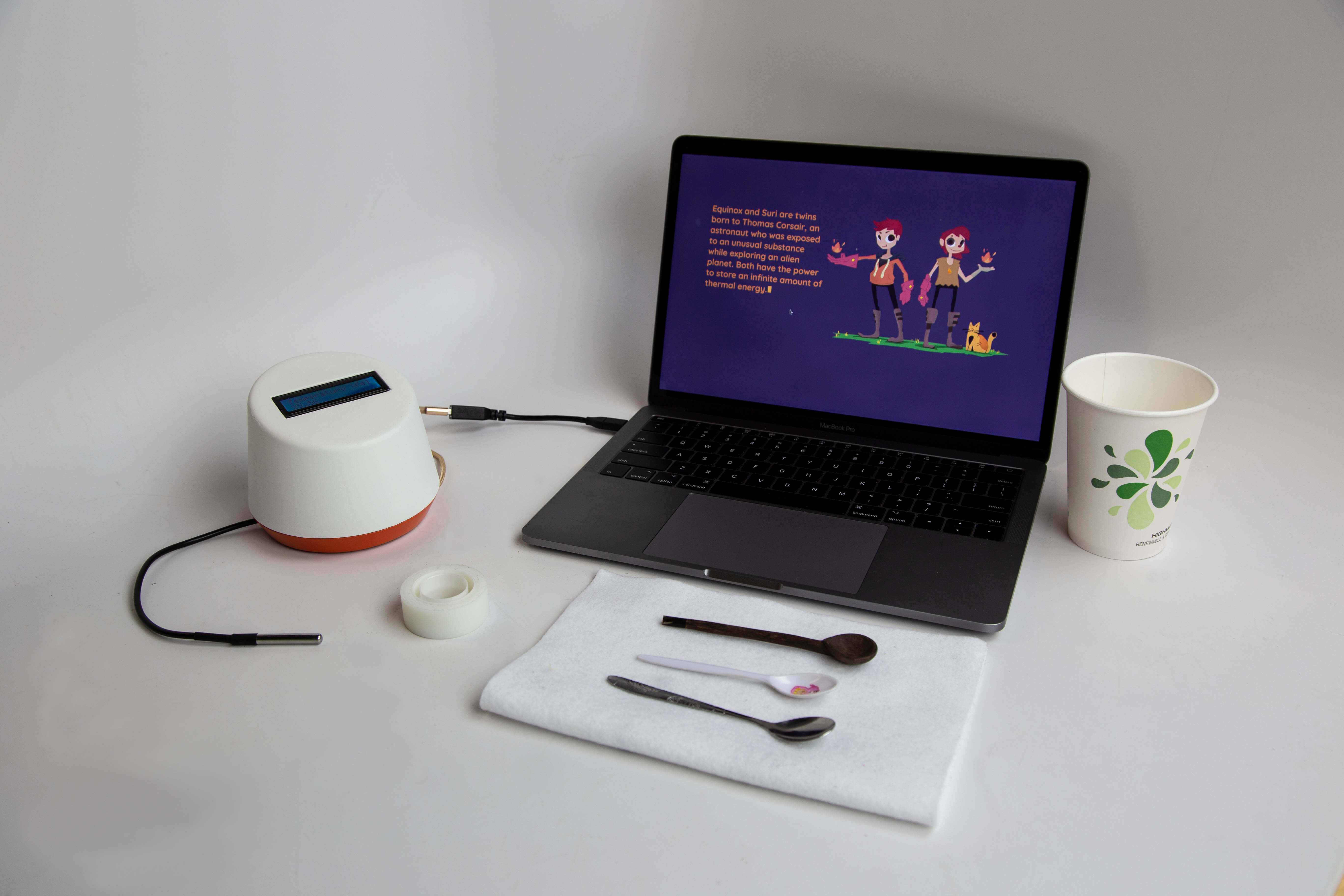 3D-printed thermometer case with LCD screen